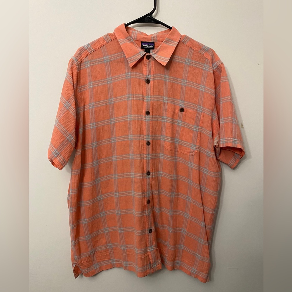 Patagonia Men's Orange Checkered Shirt